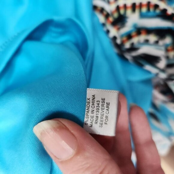 Soho Chick Strapless Maxi Dress L Multicolor Geometric Print Polyester Spandex B - Picture 4 of 6